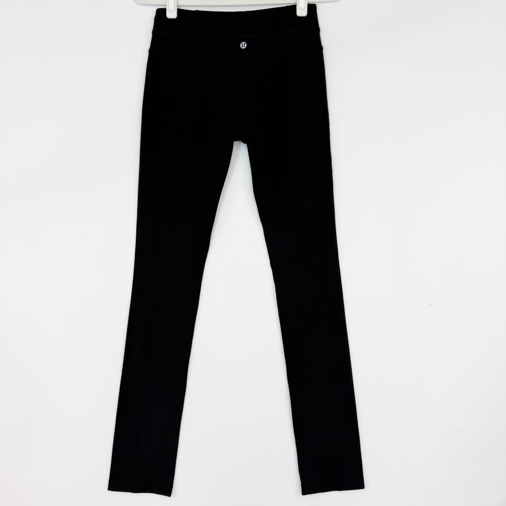 Lululemon Black Straight Leg Legging Pants Women's 6 Athletic Exercise Fitness